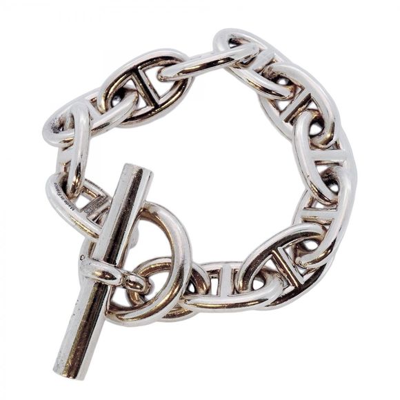 Hermès Chaine d'Ancre TGM Bracelet Silver 925 Pre-owned Men's - Picture 1 of 16